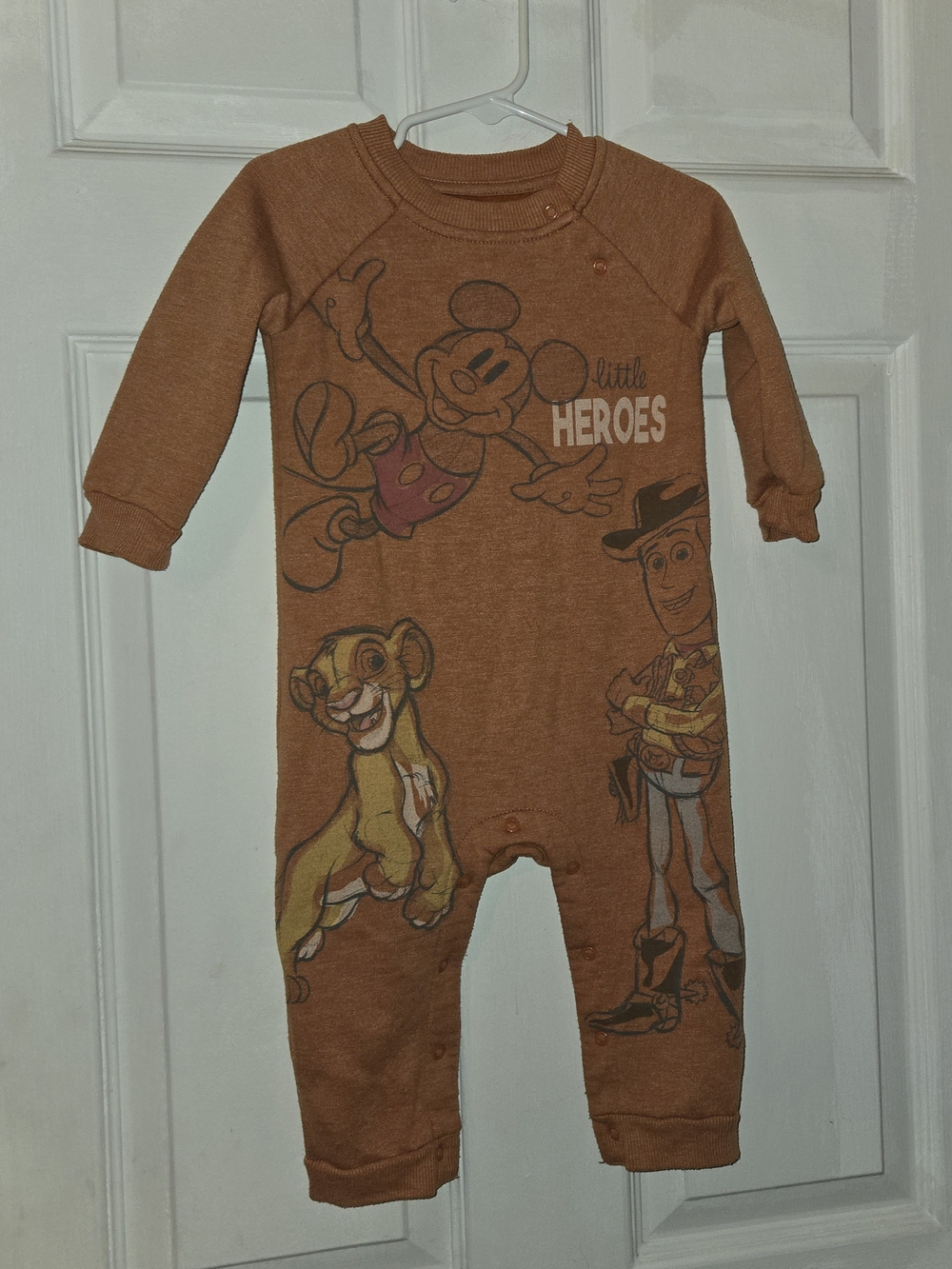 Disney 100 Long Sleeve Pants Romper Mickey Woody Simba Boys Size 18M